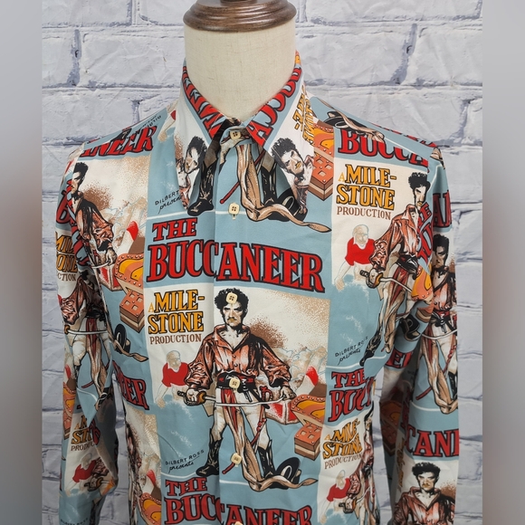 Second Hand Rose by Mack Mens Button Up Shirt Buccaneer Vintage 70s Medium Small - Picture 2 of 16
